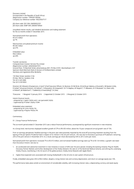 Discovery Limited (Incorporated in the Republic of South Africa) (Registration Number: 1999/007789/06) Company Tax Reference Number: 9652/003/71/7