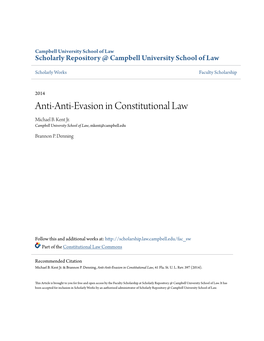 Anti-Anti-Evasion in Constitutional Law Michael B