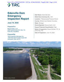 Edenville Dam Post-Failure Emergency Inspection Report