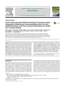 Good Practices for Real‐World Data Studies of Treatment And/Or