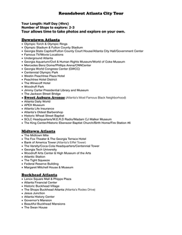 Roundabout Itinerary