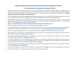 • the PDL Is a List of Over 100 Therapeutic Classes Reviewed by the Pharmaceutical & Therapeutics (P&T) Committee