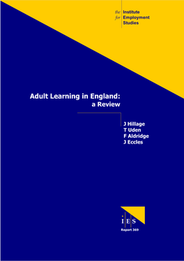 Adult Learning in England: a Review