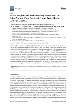 Beach Response to Wave Forcing from Event to Inter-Annual Time Scales at Grand Popo, Benin (Gulf of Guinea)