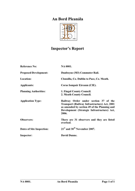 An Bord Pleanála Inspector's Report