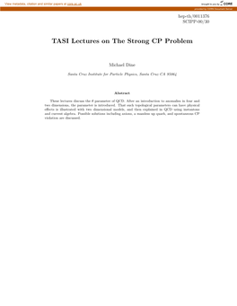 TASI Lectures on the Strong CP Problem