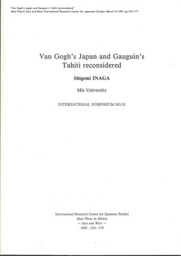 Vangogh'sjapanandgauguin's Tahitireconsidered