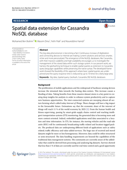 Spatial Data Extension for Cassandra Nosql Database