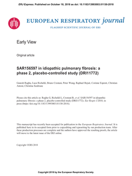 SAR156597 in Idiopathic Pulmonary Fibrosis: a Phase 2, Placebo-Controlled Study (DRI11772)