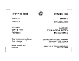 District Census Handbook, Gorakhpur, Part-XIIA, Series-25