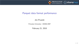 Parquet Data Format Performance