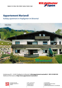 Appartement Mariandl in Hopfgarten Im Brixental