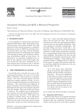 Asymptotic Freedom and QCD–A Historical Perspective