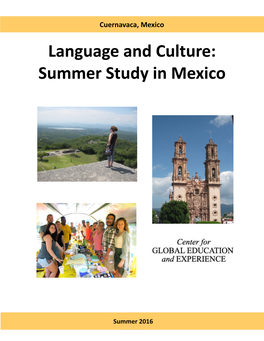 Summer Study in Mexico