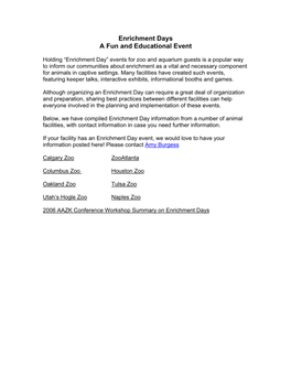 Enrichment Days a Fun and Educational Event