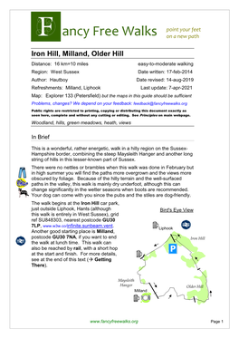 Iron Hill, Milland, Older Hill