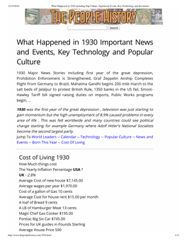 What Happened in 1930 Including Pop Cul... Events, Key Technology