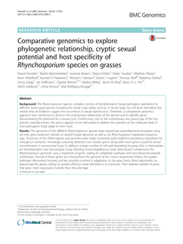 Comparative Genomics to Explore Phylogenetic Relationship, Cryptic