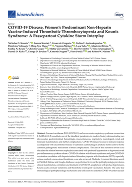 COVID-19 Disease, Women's Predominant Non-Heparin Vaccine