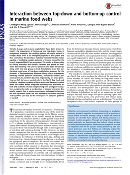 Interaction Between Top-Down and Bottom-Up Control in Marine Food Webs