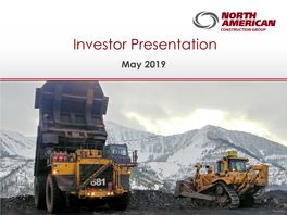 Investor Presentation May 2019 Company Overview