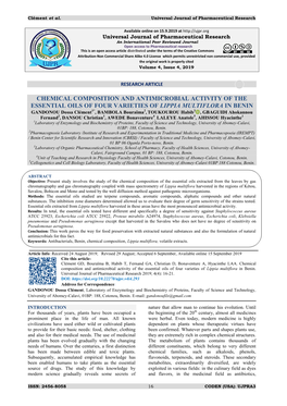 Chemical Composition and Antimicrobial Activity of The