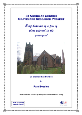 Brief Histories of a Few of Those Interred in the Graveyard