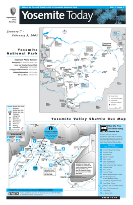 Yosemite Valley Shuttle Bus Map Picnic Area