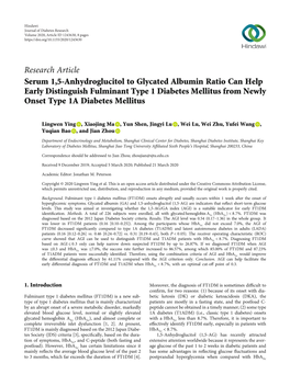 Serum 1, 5-Anhydroglucitol to Glycated Albumin Ratio Can Help