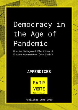 Democracy in the Age of Pandemic – Fair Vote UK Report June 2020