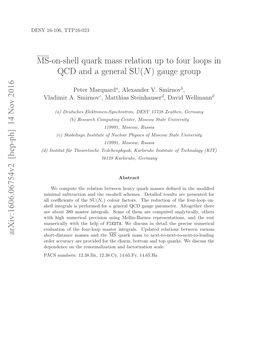 MS-On-Shell Quark Mass Relation up to Four Loops in QCD and a General SU