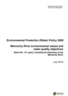 Maroochy River Environmental Values and Water Quality Objectives Basin No