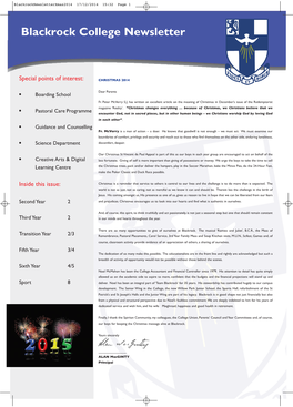 Christmas 2014 Newsletter