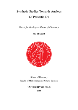 Synthetic Studies Towards Analogs of Protectin D1