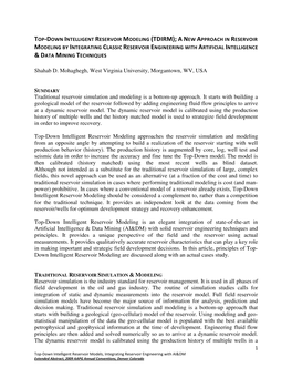 Top-Down Intelligent Reservoir Modeling