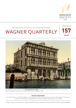 Wagner Quarterly 157 June 2020