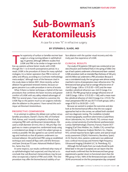 Sub-Bowman's Keratomileusis