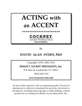 ACTING with an ACCENT COCKNEY