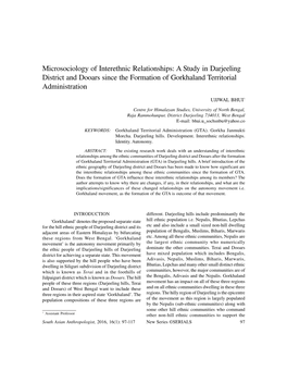 A Study in Darjeeling District and Dooars Since the Formation of Gorkhaland Territorial Administration