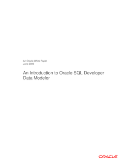 An Introduction to Oracle SQL Developer Data Modeler