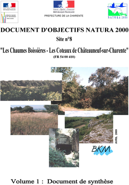 DOCOB Des Chaumes Boissières Et Coteaux De Châteauneuf