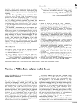 Alterations of NFIA in Chronic Malignant Myeloid Diseases