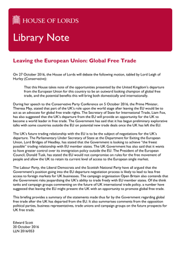 Global Free Trade