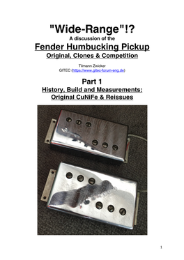 TZ Fender Humbucker Pt 1