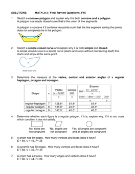 Final Exam Review Questions with Solutions