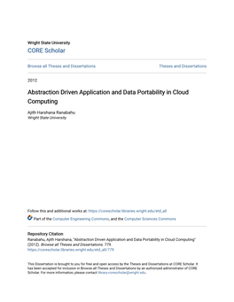 Abstraction Driven Application and Data Portability in Cloud Computing