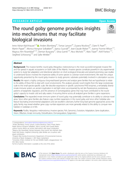The Round Goby Genome Provides Insights Into Mechanisms That May Facilitate Biological Invasions