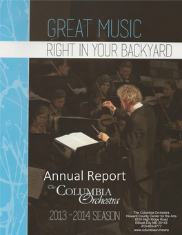 The Columbia Orchestra 2013-2014 Season Annual Report