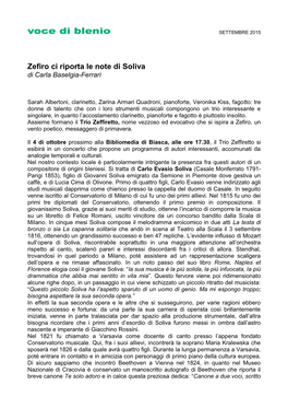 Zefiro Ci Riporta Le Note Di Soliva Di Carla Baselgia-Ferrari