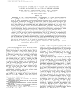 HST EMISSION-LINE IMAGES of NEARBY 3CR RADIO GALAXIES: TWO PHOTOIONIZATION, ACCRETION and FEEDBACK MODES Ranieri D